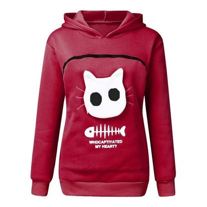 Unisex Cat Lovers Hoodie with Pet Paw Design – Soft Kangaroo Pocket Pullover