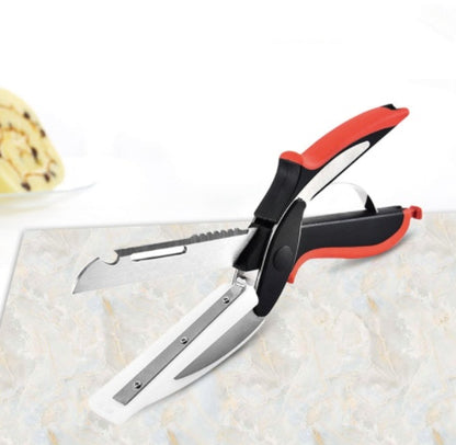 Multifunctional 2-in-1 Kitchen Scissors with Built-In Cutting Board