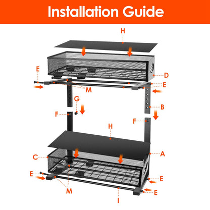 Under Sink Organizer 2-Tier Pull-Out Storage Rack with Adjustable Mesh Baskets (2 Pack)